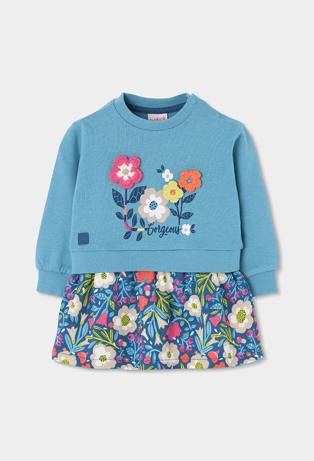 Boboli Girl Fleece combined dress