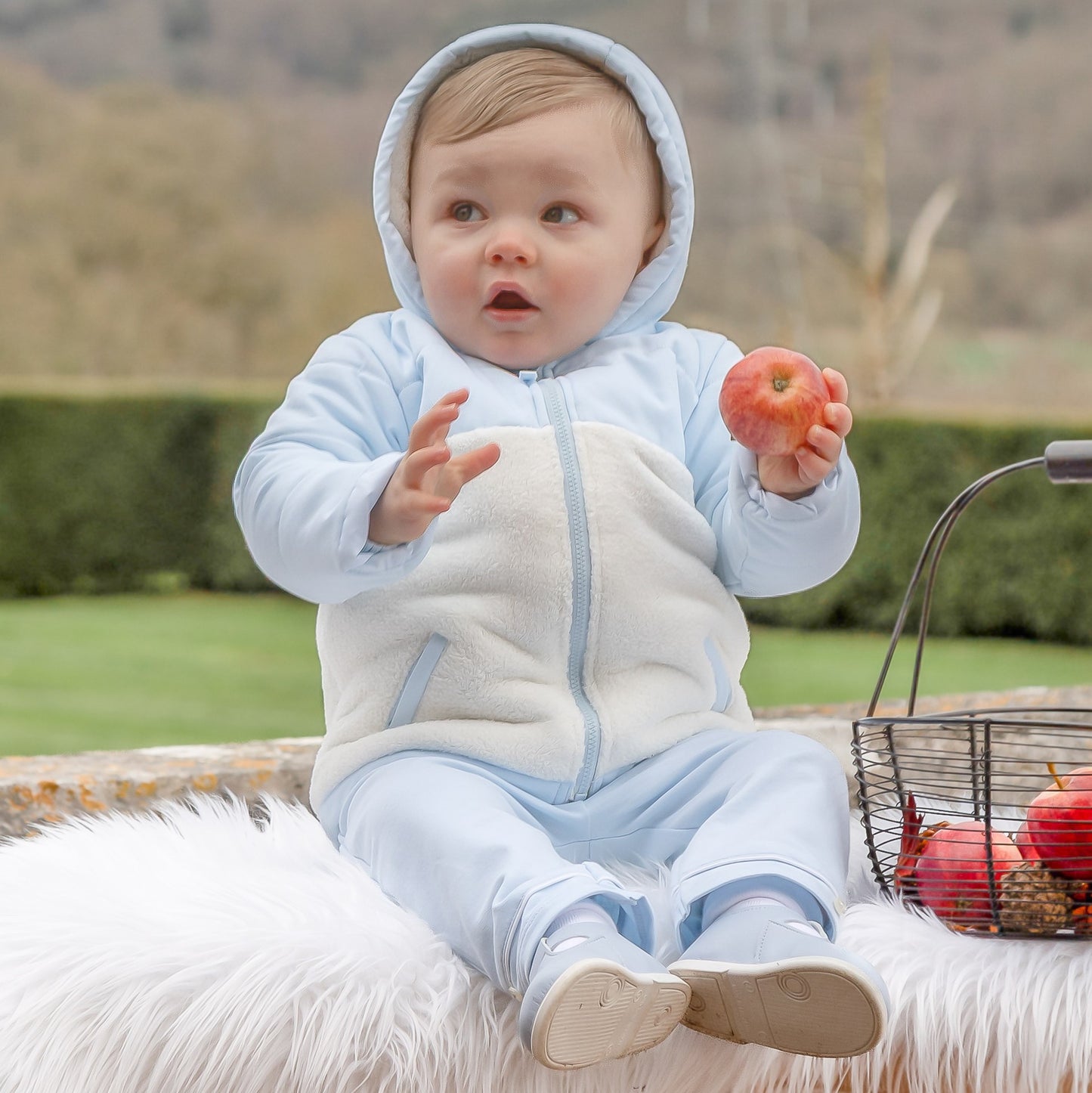 Emile et Rose Marcus Twill & deep pile fleece padded Jacket