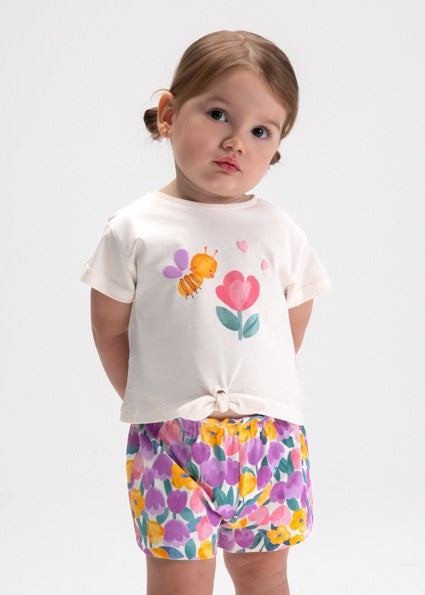Mayoral Baby Girl Lilac 3-pcs short set