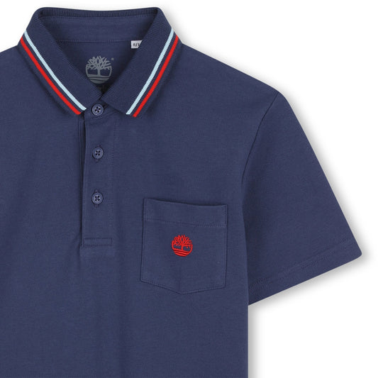 TIMBERLAND BOY SHORT SLEEVE POLO SLATE BLUE