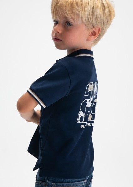 Mayoral Boy Navy Printed Polo