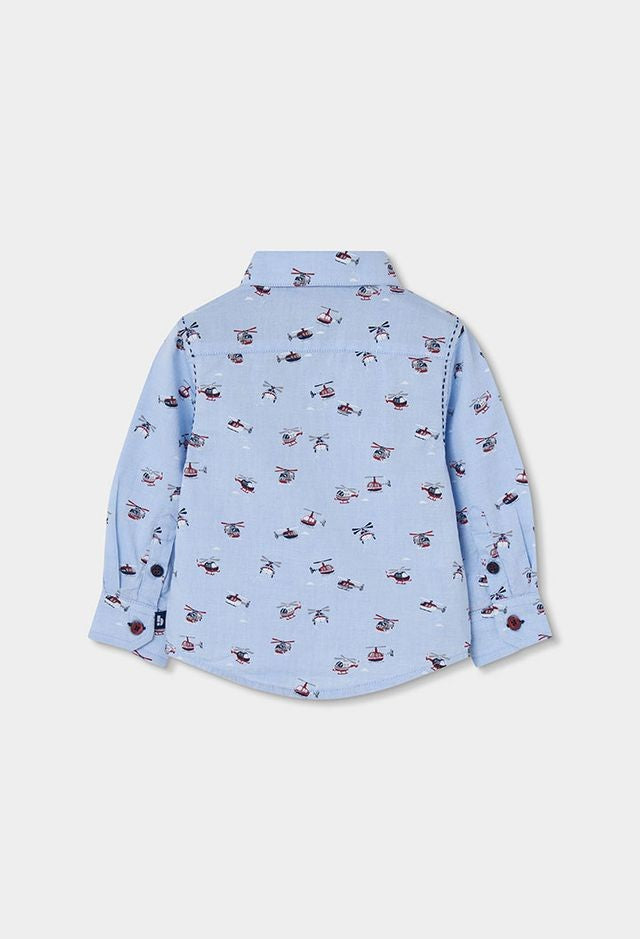 Boboli Oxford Shirt for Boy with Aeroplane Designs