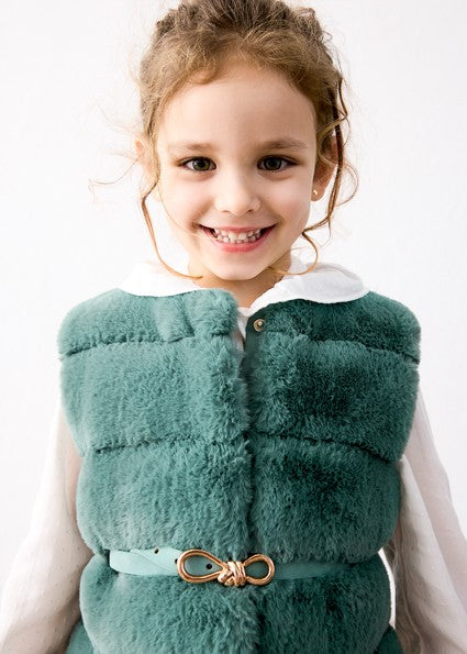 Mayoral Fur vest with belt