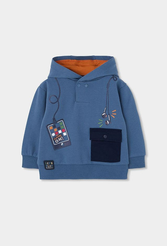 Boboli Fleece Hooded Sweatshirt for boy  blue
