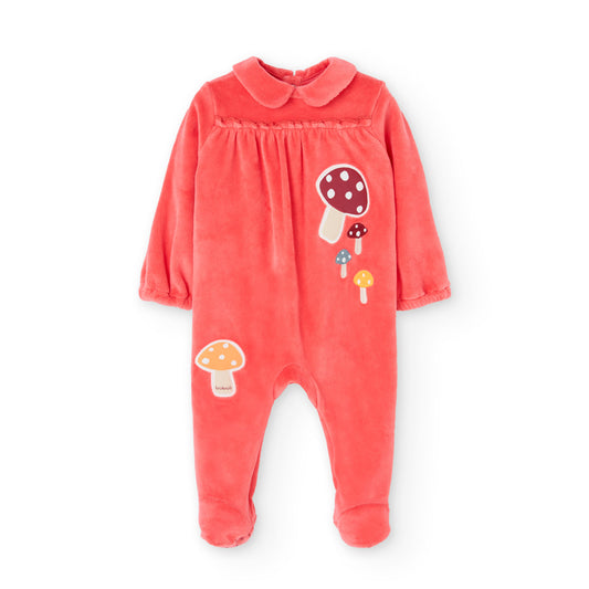 Boboli Baby Girl Velour Babygro