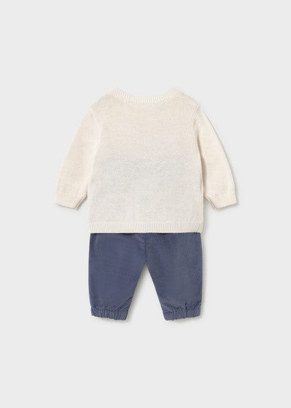 Mayoral Knit Jumper and Trouser Set in Indigo