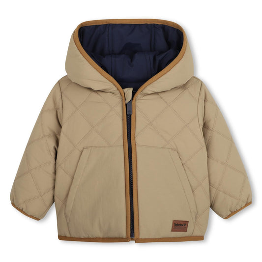 TIMBERLAND REVERSIBLE PUFFER JACKET in NAVY & BEIGE