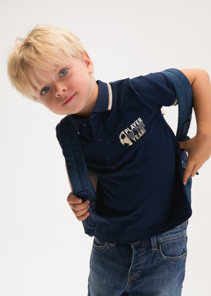 Mayoral Boy Navy Printed Polo
