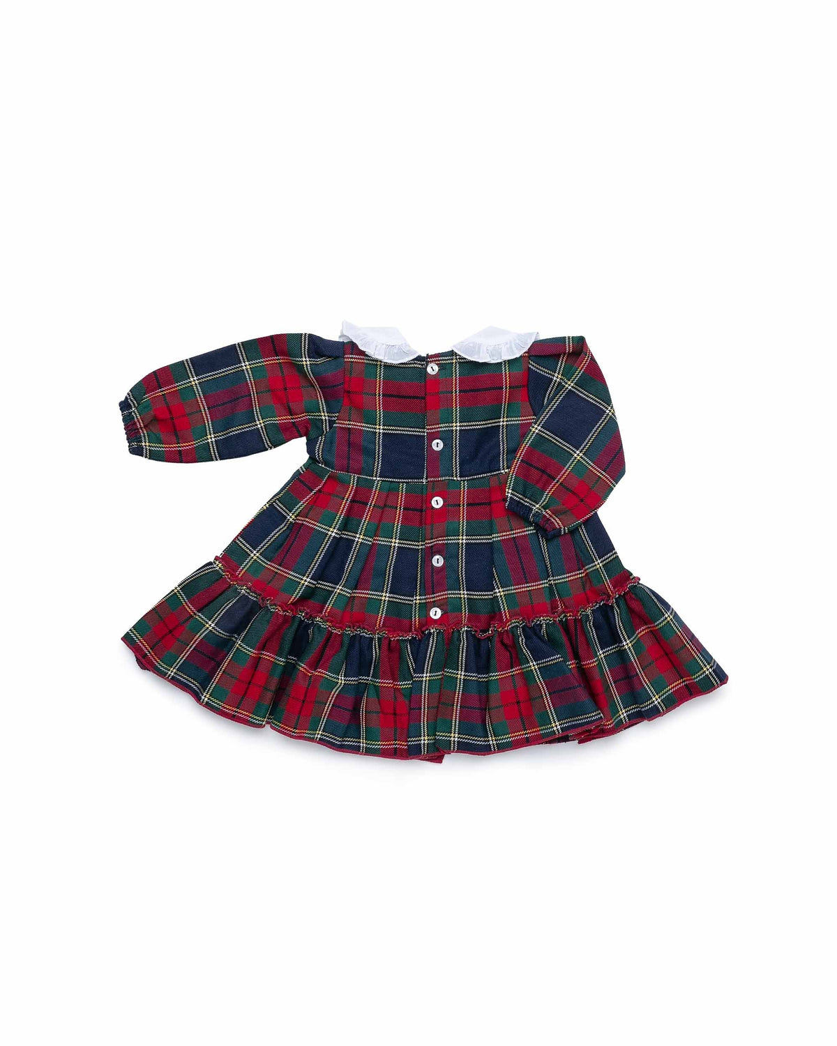 JULIANA - Red tartan dress, white collar & bow