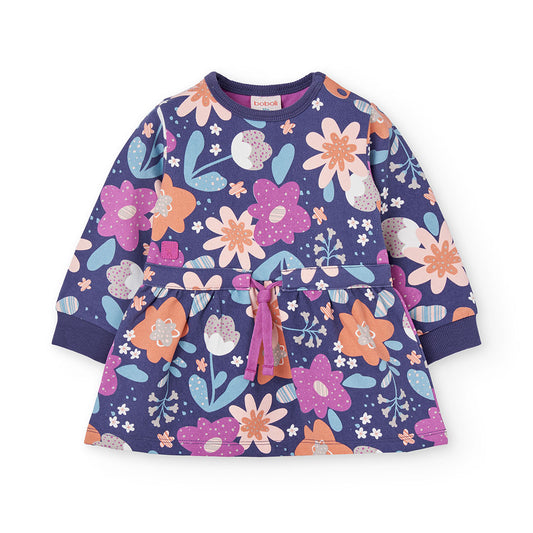 Boboli Girl Floral Fleece Dress