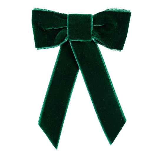 Condor Coquette hair clip with velvet bow - 780                                     Bottle Green