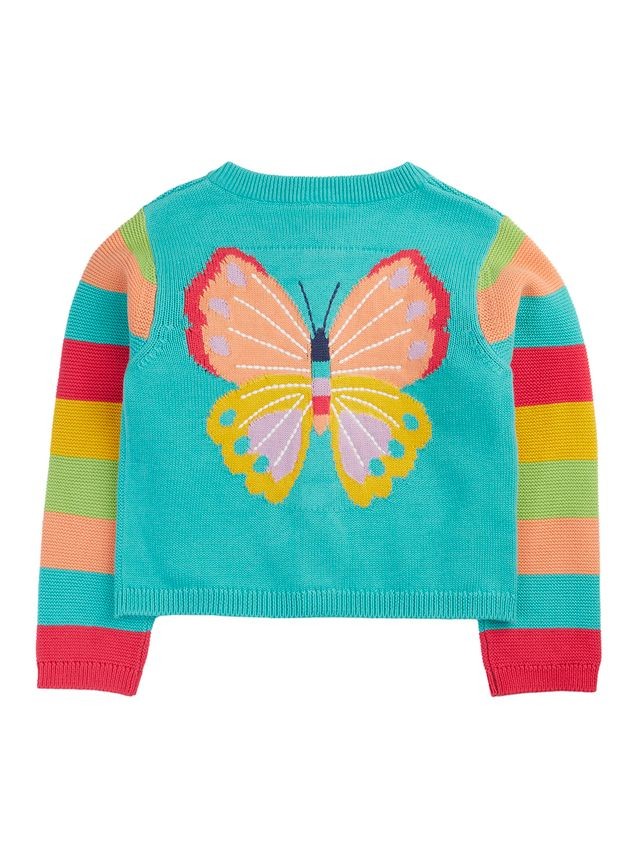 FRUGI CAMMIE CARDIGAN PACIFIC AQUA/BUTTERFLY