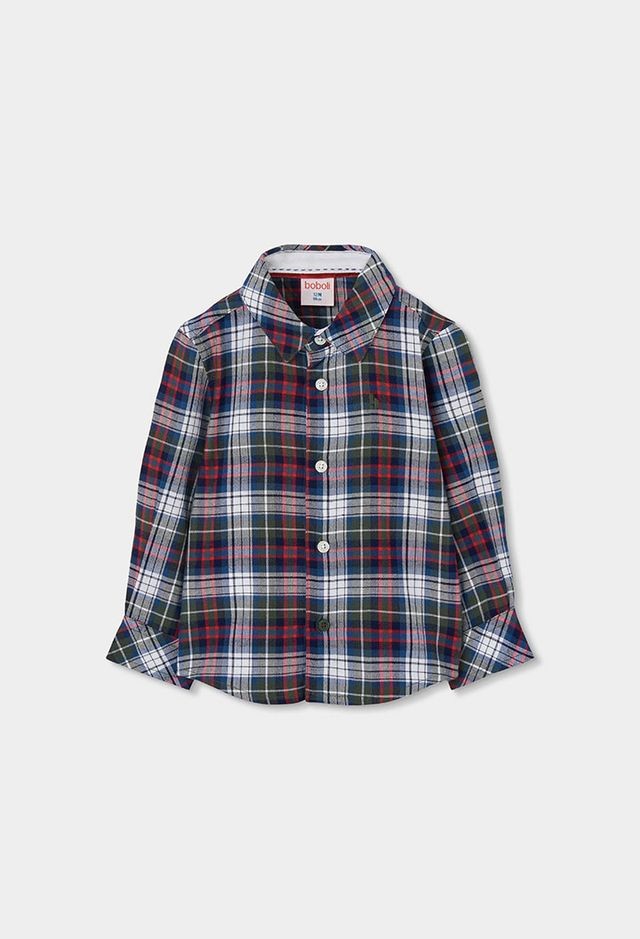 Boboli Checked Shirt for Boys in Navy & Red