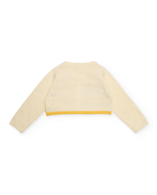 Tuc Tuc BABY GIRL Pale yellow knitted cardigan with flower design