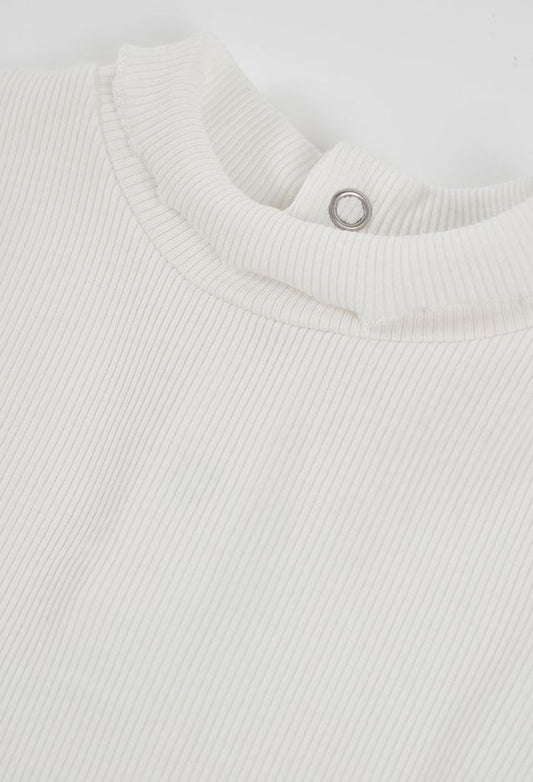 Boboli Girl Off White Ribbed Top