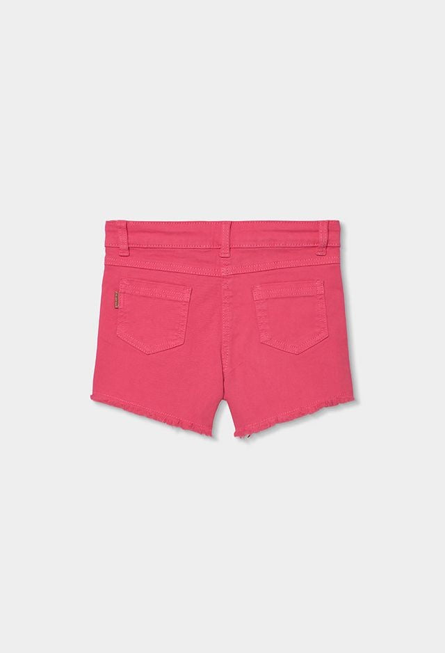 Boboli pink twill denim short for girl