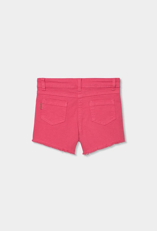 Boboli pink twill denim short for girl