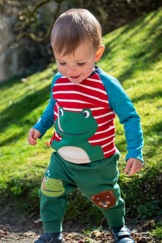 FRUGI ALFIE RAGLAN TOP BERRY RED BRETON/FROG