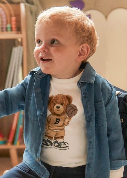 Mayoral Baby Boy cream Long Sleeve Top