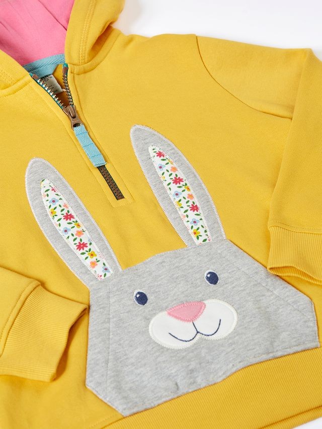 FRUGI HADLEY HALF ZIP RABBIT HOODIE