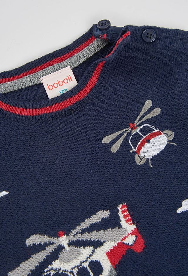 Boboli Knitwear pullover for boy in navy