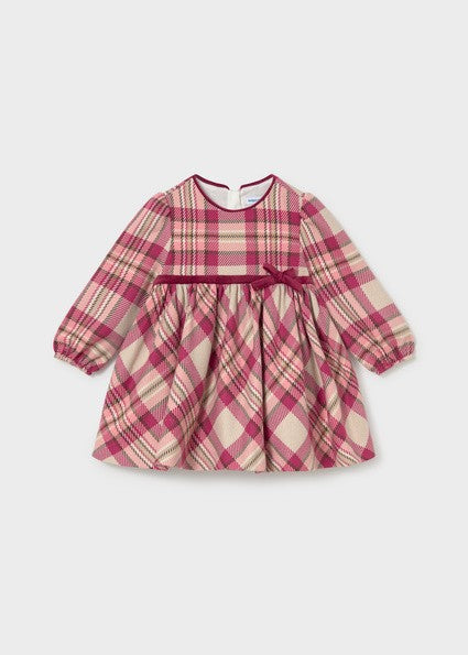 Mayoral Plaid Dress Raspberry