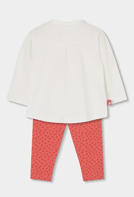 Boboli Lady bird white Set knit for baby girl