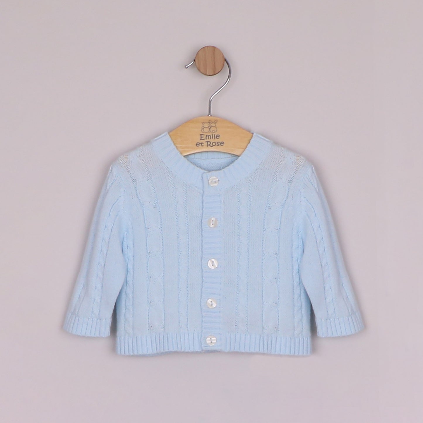 Emile et Rose Morgan Pale Blue Knitted Cardigan