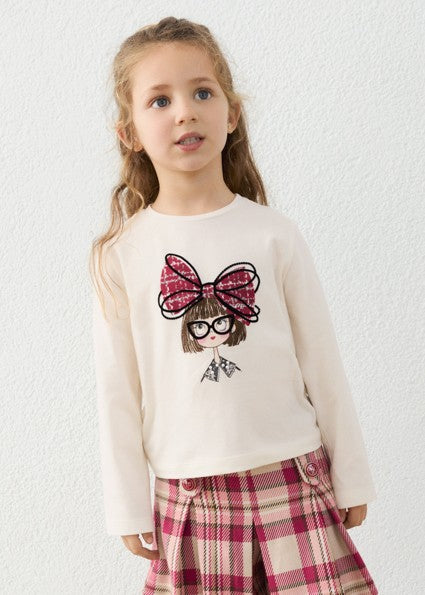 Mayoral Red Bow Long Sleeve T-shirt