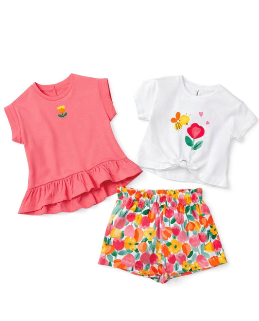 Mayoral Baby Girl Geranium 3 pcs short set