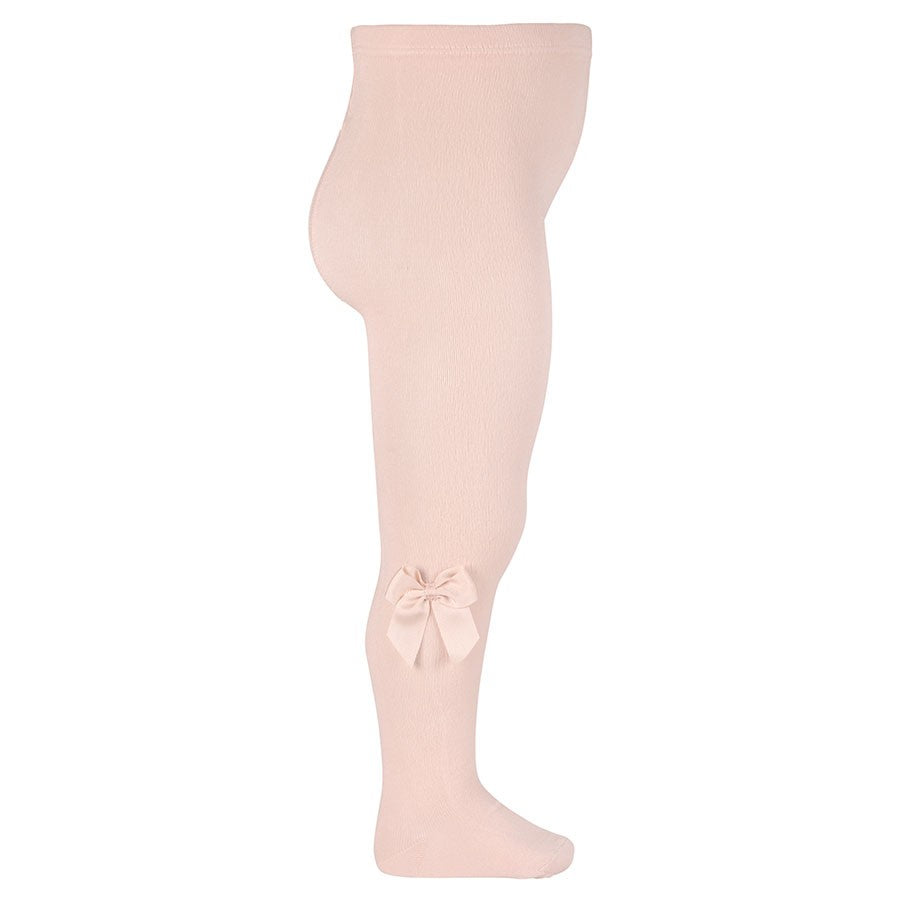 Condor Cotton tights with side grosgrain bow - 674                             Nude