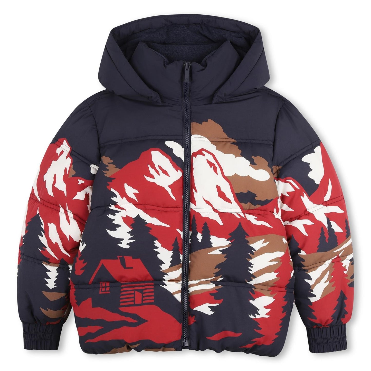 TIMBERLAND PUFFER JACKET in NAVY & RED