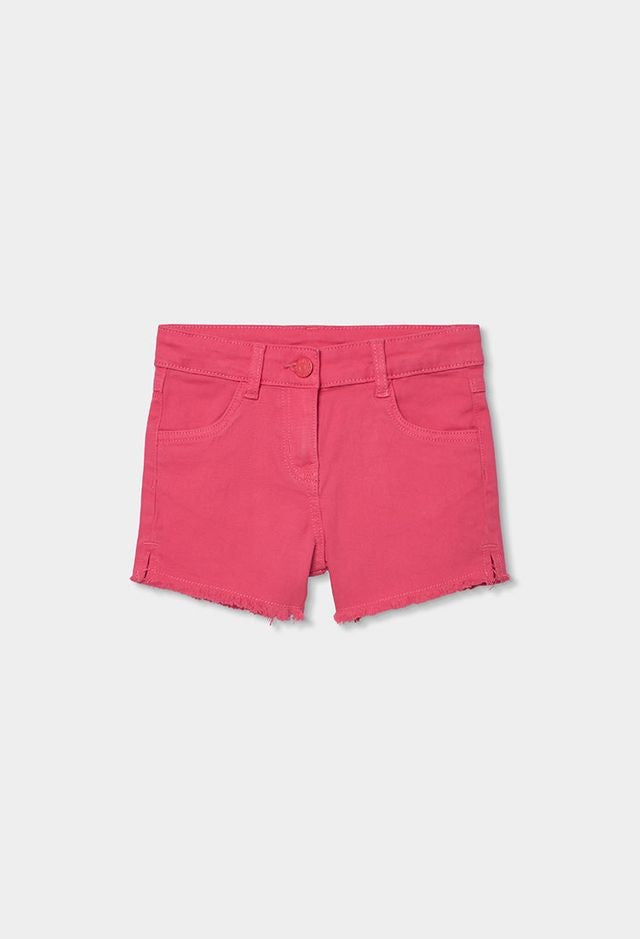 Boboli pink twill denim short for girl