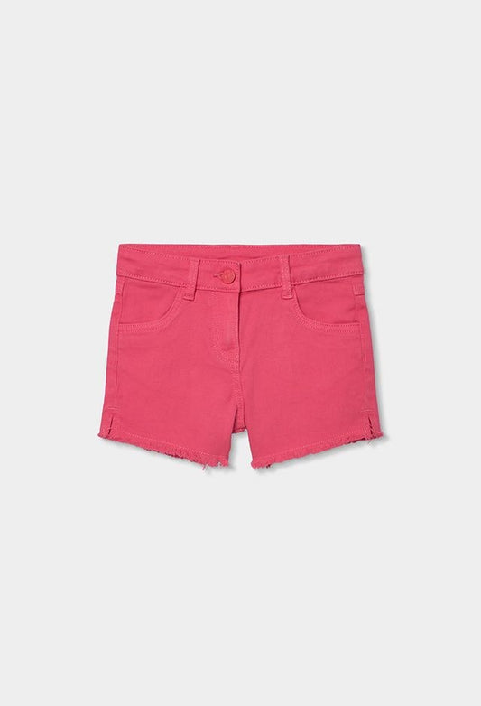 Boboli pink twill denim short for girl