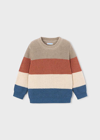 Mayoral Red Colour Block Knit Jumper