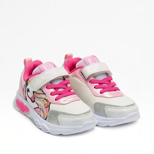 Lelli Kelly Maggie Runner White & Pink with Lights
