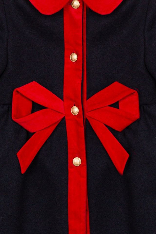 PATACHOU Navy & Red Woven Occasion Coat