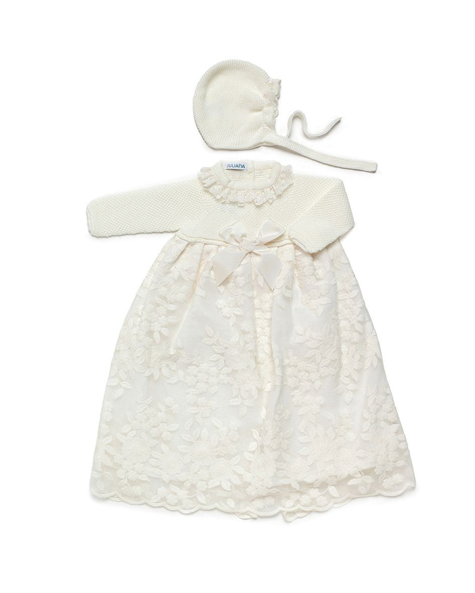 Juliana Cream Delicate Christening Gown