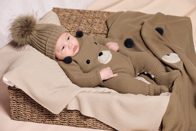 Juliana Knitted Romper - Teddy design