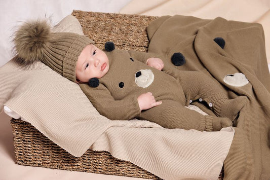 Juliana Knitted Romper - Teddy design