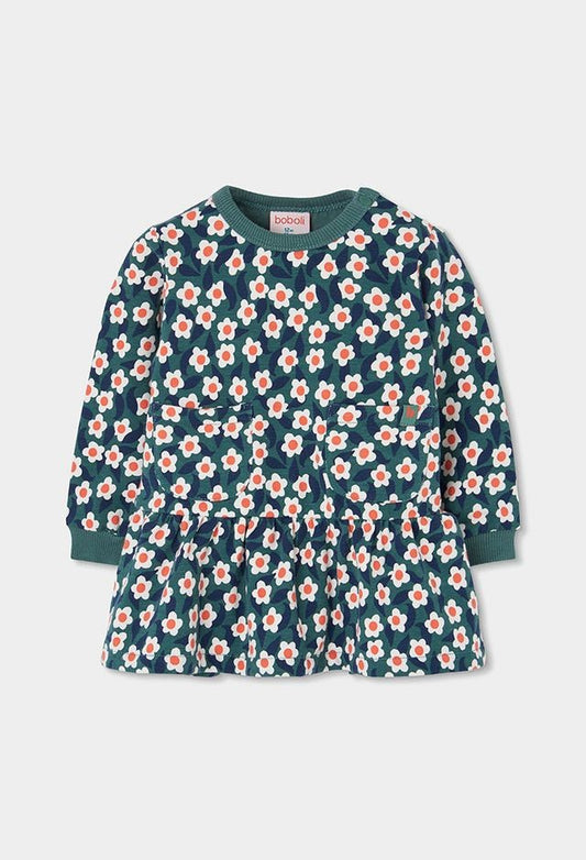 Boboli Girl Fleece Floral Dress