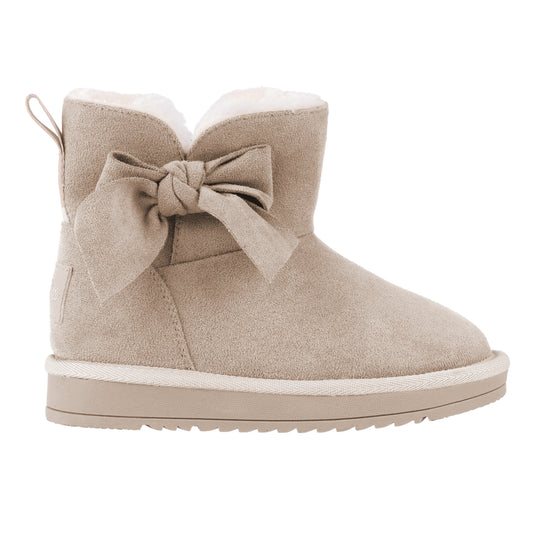 A Dee BOWTIFUL Faux suede boot with bow detail 1211 Beige