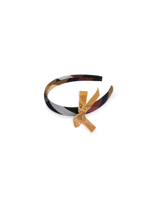JULIANA - Hairband with velvet bow  Mustard