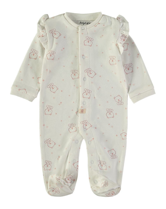 BABYBOL BABY'S PINK & WHITE BABYGROW