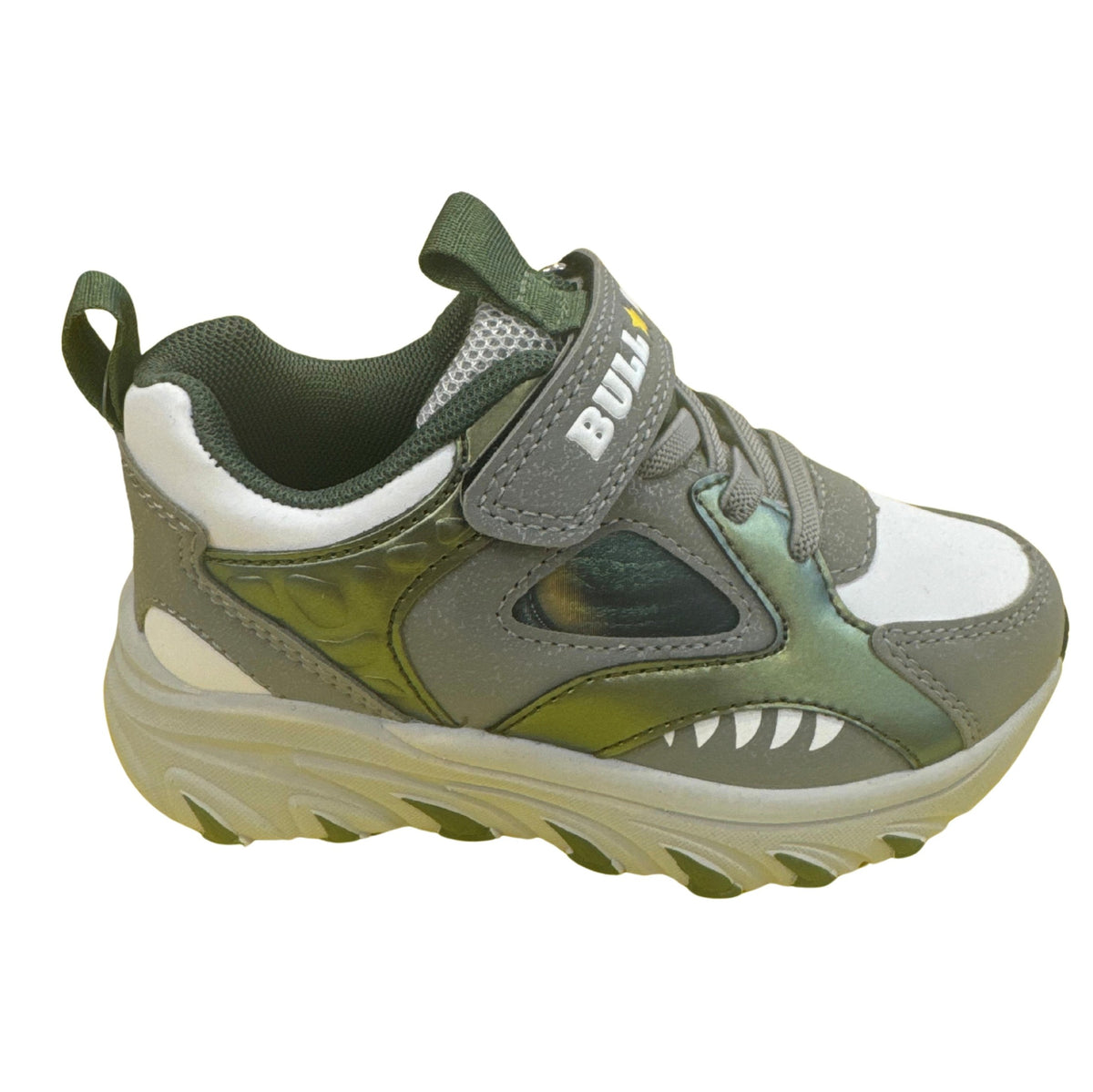BULL BOYS OCCHIOSAURO SHOES  GREY / WHITE / GREEN