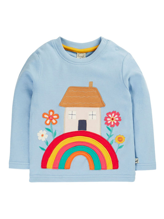 FRUGI LONG SLEEVE TOP IN PALE BLUE