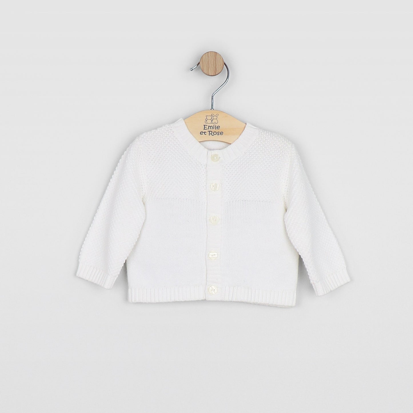 Emile et Rose Margot White Knitted Cardigan