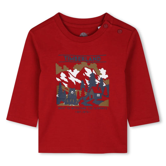 TIMBERLAND LONG SLEEVE T-SHIRT in RED