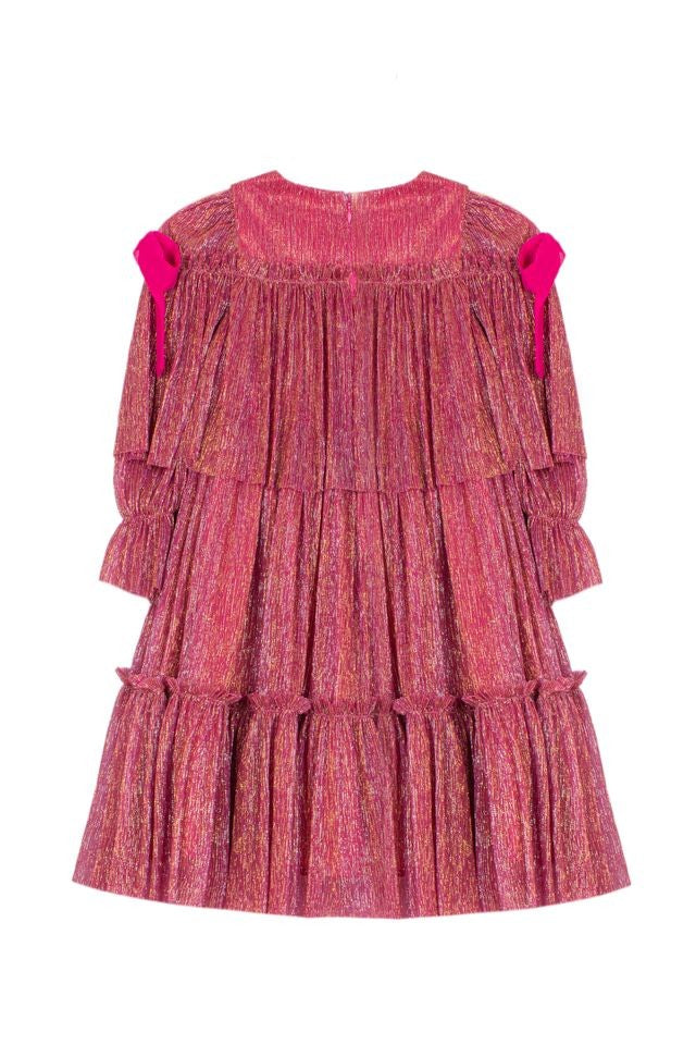 PATACHOU Candy Pink Tulle Dress with Bow details