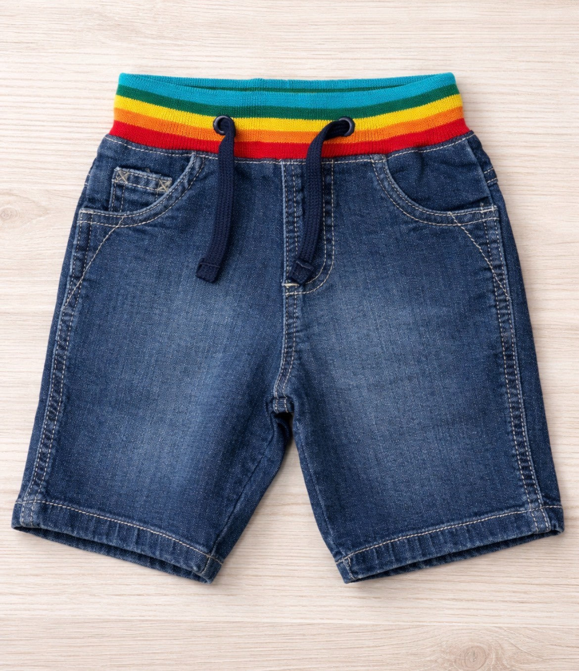 FRUGI DORIAN DENIM SHORTS MID WASH DENIM